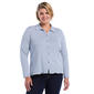 Plus Size Rafaella(R) Long Sleeve Ruffle Trim Button Up Blouse - image 1