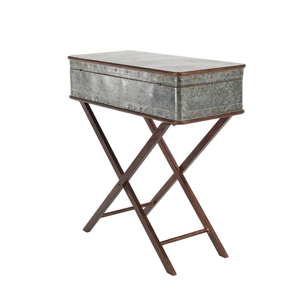 9th &amp; Pike® Grey Iron Farmhouse Accent Table