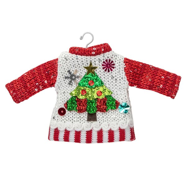Northlight Seasonal Sweater on a Hanger Christmas Ornament - image 