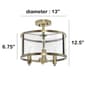 Lalia Home 13in. Industrial Glass/Metallic 3-Light Flushmount - image 6