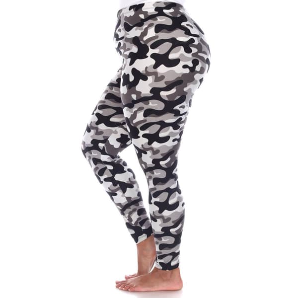 Plus Size White Mark High-Rise Camo Print Leggings