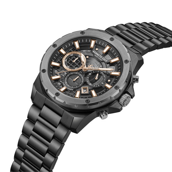 Mens Kenneth Cole New York® Chronograph Black Watch-KCWGI0087604