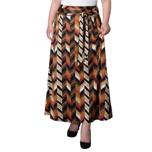 Plus Size NY Collection Pull On Tie Waist Skirt - image 