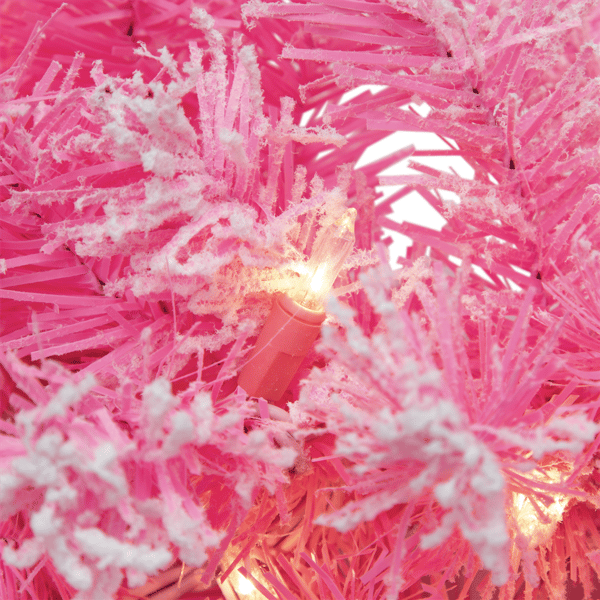 Northlight Pre-Lit Artificial Flocked Pink Pine Christmas Wreath