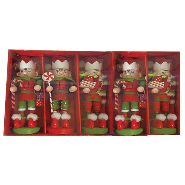 Santa''s Workshop 5in. Elf Nutcracker Ornaments - Set of 5 - image 