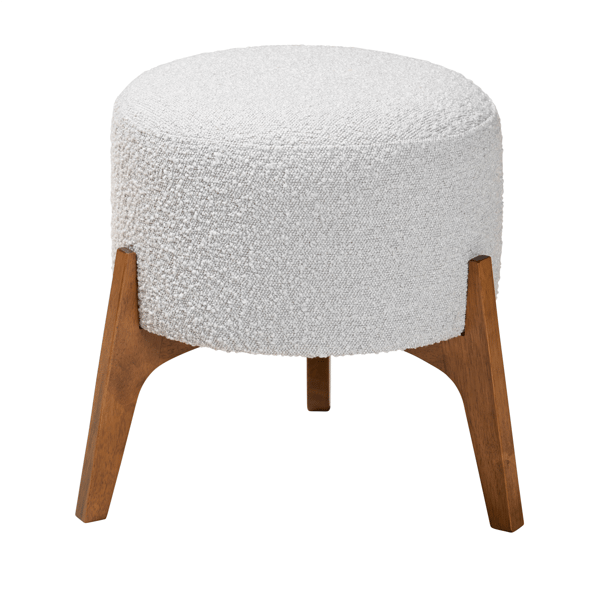 Baxton Studio Elkie Japandi Wood Ottoman Footstool