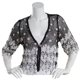 Womens Rabbit Rabbit Rabbit Daisy Lace Shrug-BLK