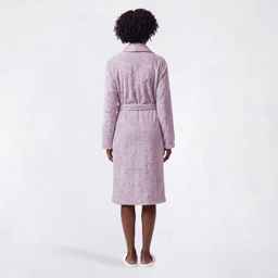 Womens Jasmine Rose Butterfly Embossed Shawl Robe - Lavender