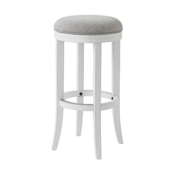 New Ridge Home Goods Avery Bar-Height Backless Barstool - White - image 