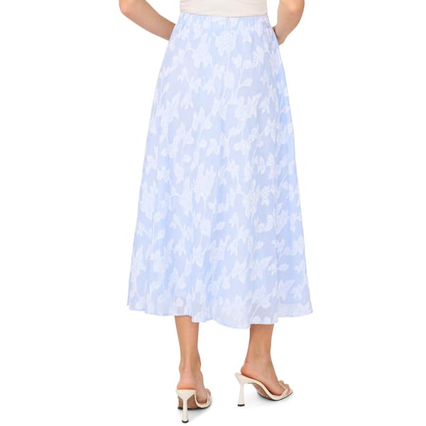 Womens Cece Pull On Floral Stripe Embroidered Midi Skirt