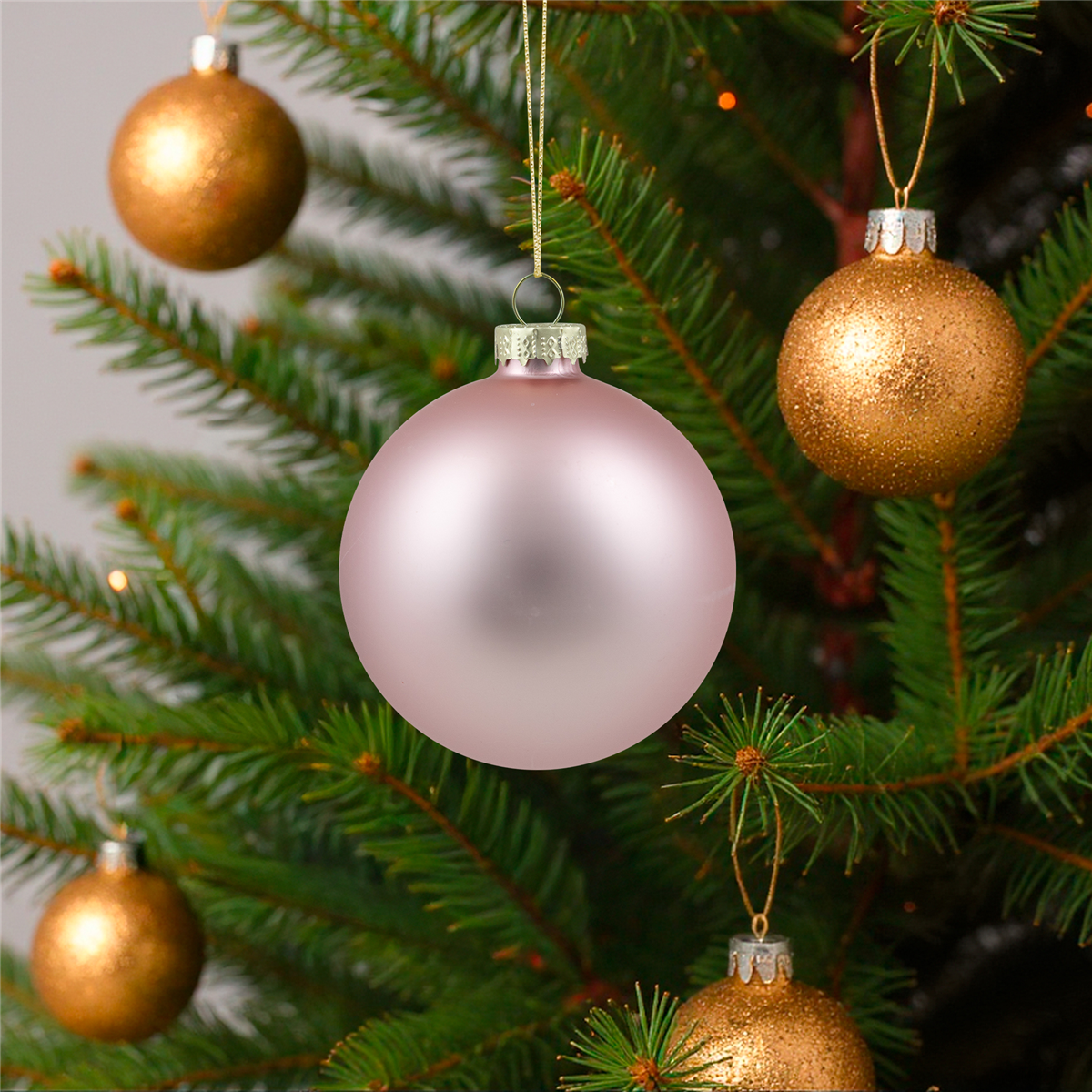 Northlight 6ct. Baby Pink 2-Finish Glass Ball Christmas Ornaments