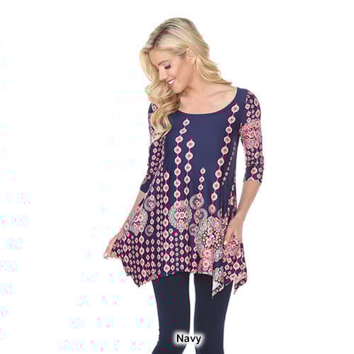 Womens White Mark Rella Tunic with Bell Sleeves