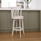HH2 Home Savana White Wood Swivel Bar Height Stool - image 7