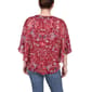 Womens NY Collection Elbow Sleeve Blur Floral Blouse - Red - image 4