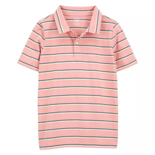 Boys &#40;4-7&#41; Carters&#40;R&#41; Short Sleeve Stripe Easter Polo - Pink - image 