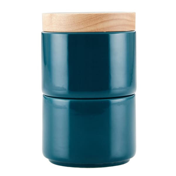Rachael Ray 2pc. Ceramic Stacking Spice Box Set w/Lid-Teal Blue