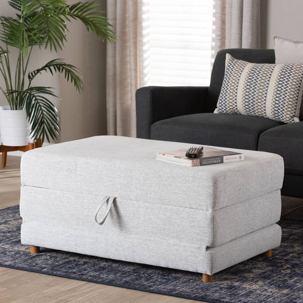 Baxton Studio Sabriel Modern Fabric Convertible Sleeper Ottoman