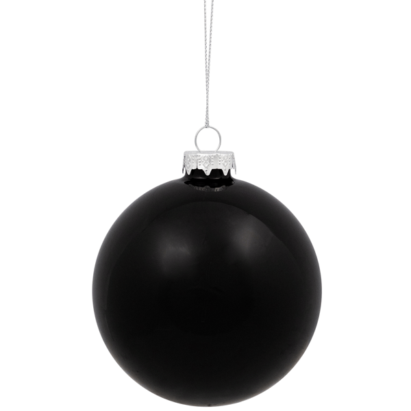 Northlight 4ct. Black 2-Finish Glass Ball Christmas Ornaments