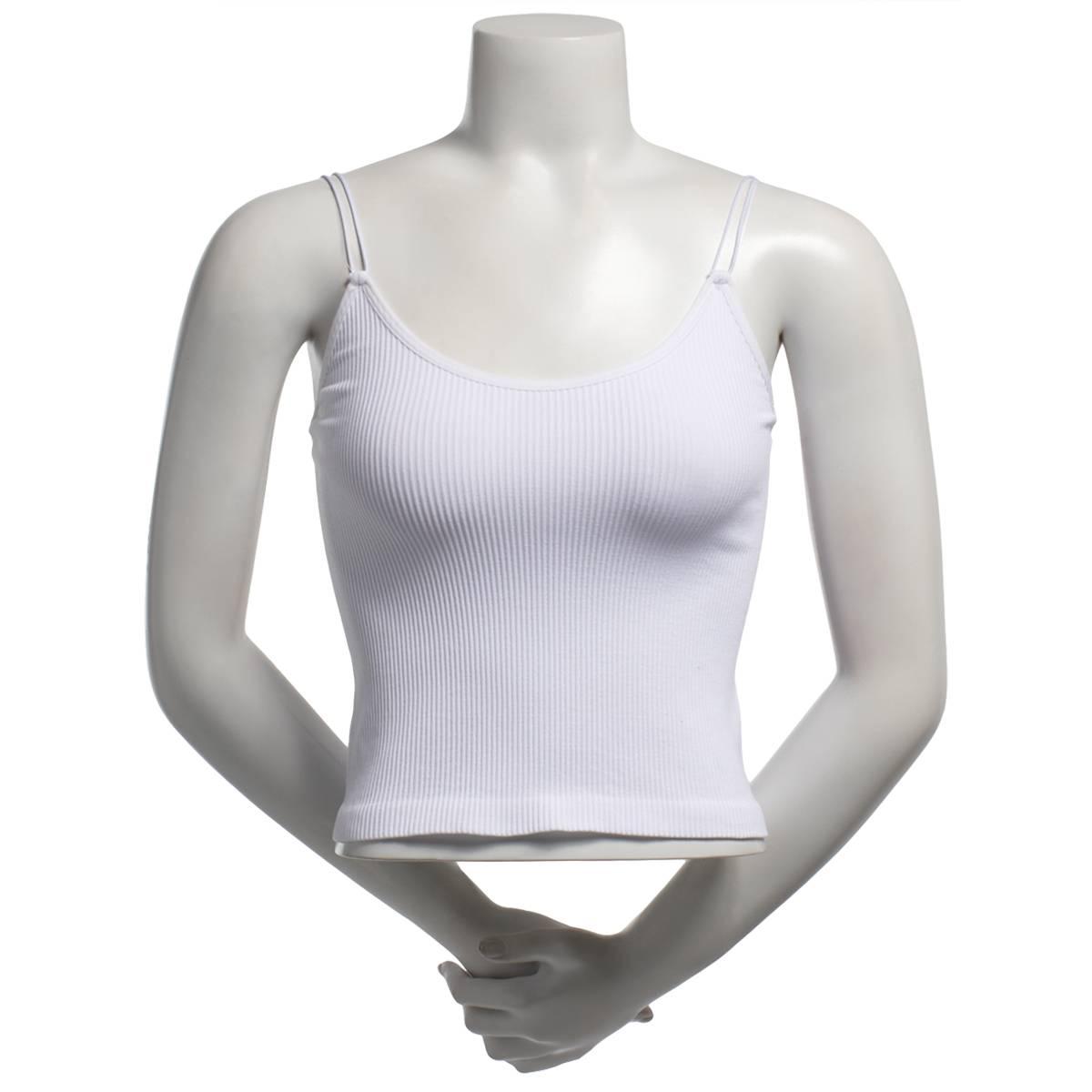 Juniors No Comment Solid Double Bungee Strap Rib Tank Top