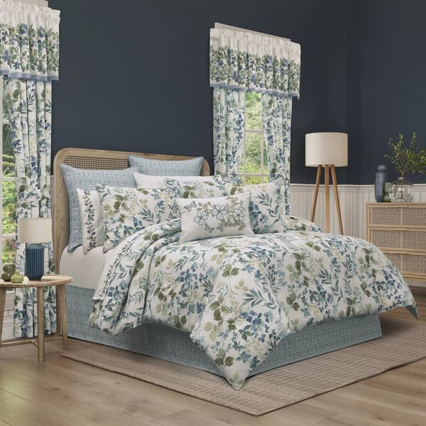 Royal Court Evergreen Blue 4pc. Reversible Comforter Set - image 