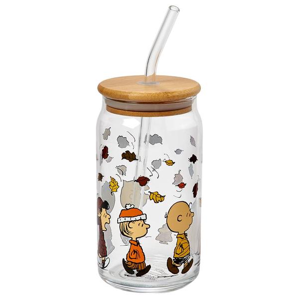 R Squared Harvest Peanuts(tm) Snoopy Puffer Glass Sipper - image 