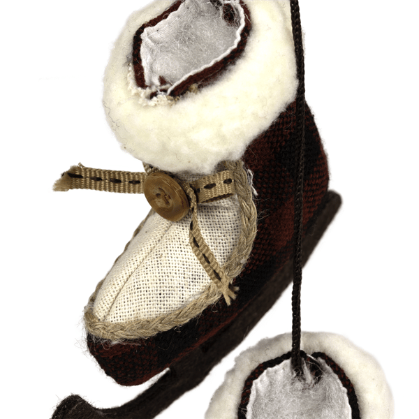 Northlight Buffalo Plaid Ice Skates Christmas Ornament - 4in.