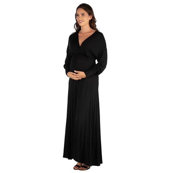 Womens 24/7 Comfort Apparel Long Sleeve Maternity Dress