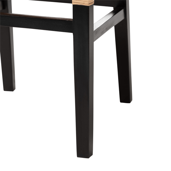 bali & pari Lesia Coastal Boho Rattan Dining Chair with Cushion