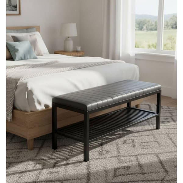 Fairway Avenue Home™ Bamboo Ribbed Padded 40in. Bench
