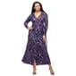 Women 24/7 Comfort Apparel Purple Collared Wrap Maxi Dress - image 1