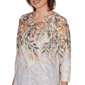 Petite Alfred Dunner Classics 3/4 Sleeve Autumn Leaves Blouse - image 5