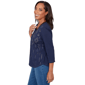 Petite Alfred Dunner Austin Rhinestone Diamond V Neck Blouse - image 4