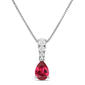 Nova Star(R) 1/10ctw. Lab Grown Diamond & Lab Grown Ruby Pendant - image 1