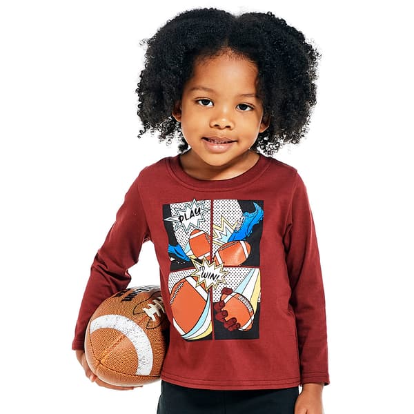 Toddler Boy Tales & Stories Football Comic Long Sleeve Tee - image 