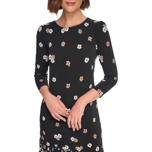 Womens Tommy Hilfiger Floral Ruffle Hem Shift Dress
