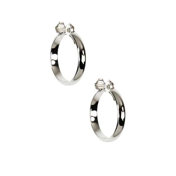 Anne Klein Silver-Tone Large Clip Hoop Earrings - image 