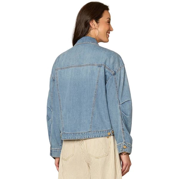 Womens Democracy Oversized Barrel Sleeve Denim Jacket