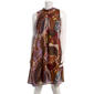 Womens Robbie Bee Sleeveless Leaf Chiffon Mock Neck A-Line Dress - image 1