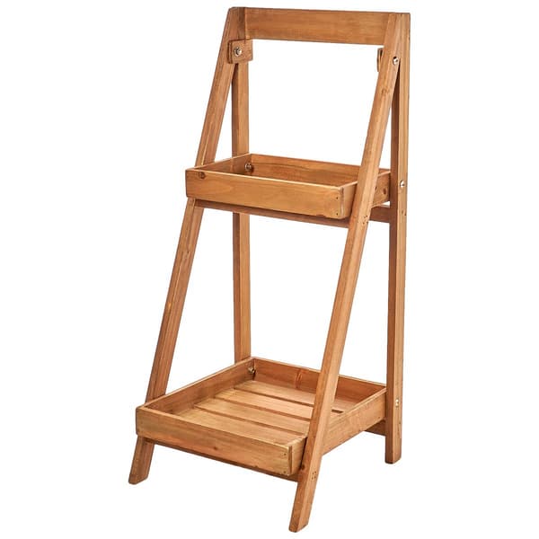 27in. Step Brown Wooden Plant Stand