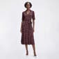 Womens MSK Elbow Sleeve Floral Spread Collar V Neck Midi Dress - image 1