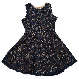 Girls &#40;7-16&#41; Rare Editions Two-Tone Lace Skater Dress
