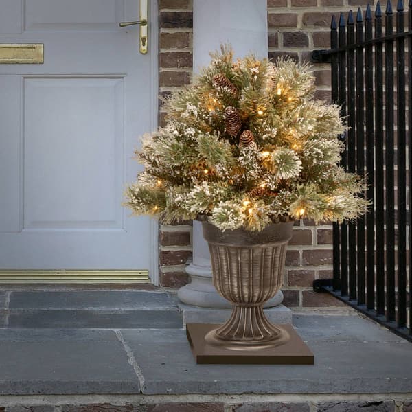 National Tree 18in. LED Glittery Bristle Pine Porch Bush