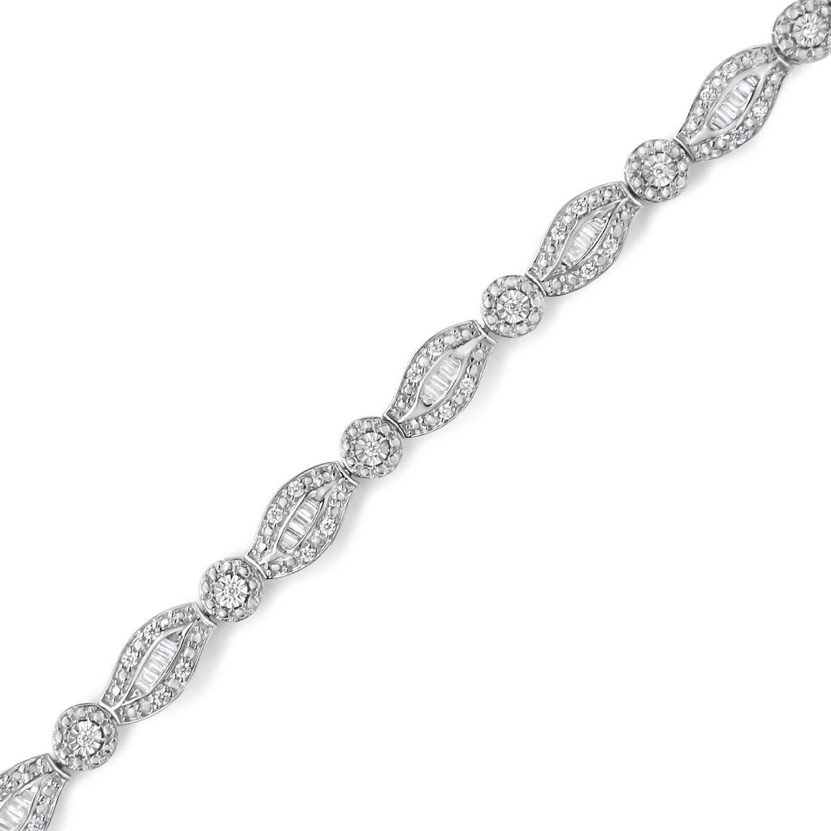 Haus of Brilliance Sterling Silver Double Leaf Bracelet