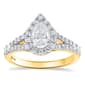 Nova Star(R) Lab Grown Pear Shape Diamond Halo Split Shank Ring - image 1
