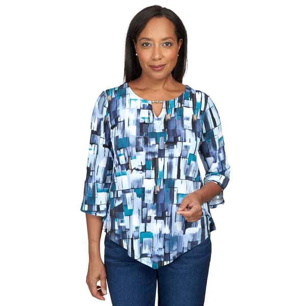Womens Alfred Dunner Classics Mini Stained Glass Blouse - image 