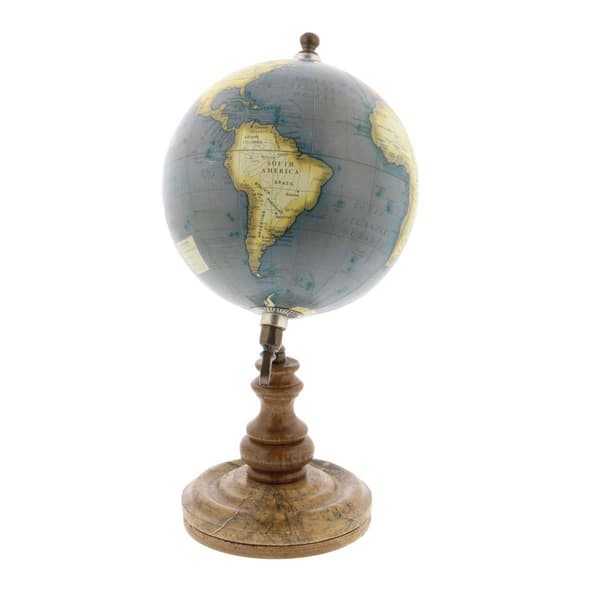 9th & Pike® Brown Marble And Metal Globe