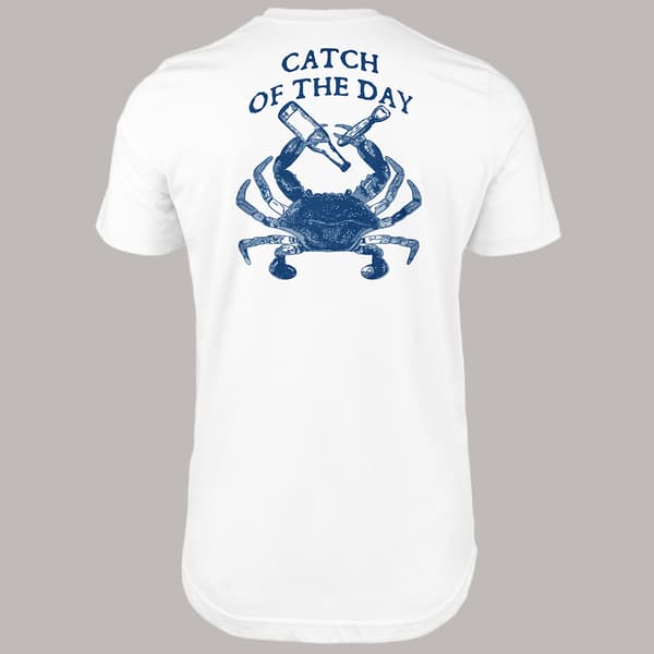 Mens Catch of the Day Short Sleeve Tee - White