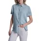 Womens DKNY Jeans Cuff Short Sleeve Stripe Casual Button Down - image 4