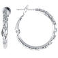 Fine Silver Plated 26mm Diamond Cut Hoop Earrings - image 1