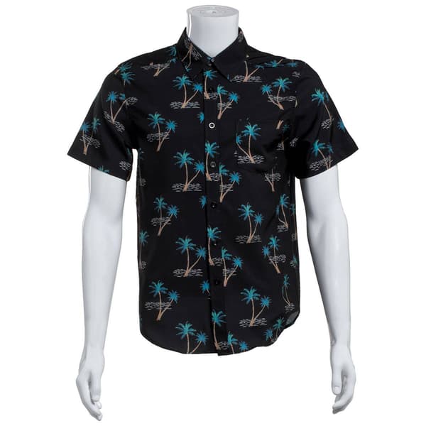 Mens Joe Marlin Mini Palm Trees Button Down Shirt